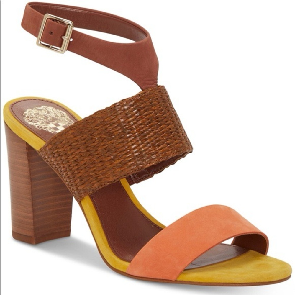 Vince Camuto Multi Color Heels Double Strapped Size 7.5 Super flattering